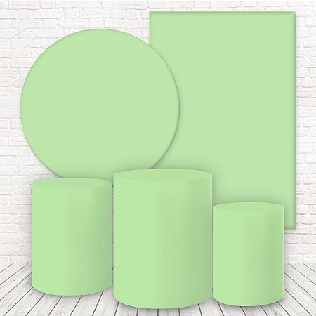Kit 2 Painéis e Capas Tecido Liso Verde BB WKPC-1721