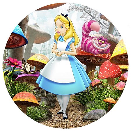 Painel Redondo Tecido Sublimado 3D Alice Wrd-773