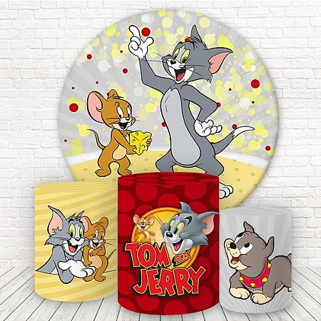 Painel Redondo e Capas Tecido Tom E Jerry WKPC-420