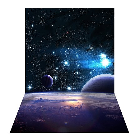Fundo Fotográfico Newborn Pequeno 3D Astronauta E Galáxia 1,20 x 1,50 WFP-830