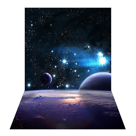 Fundo Fotográfico Tecido Sublimado Newborn 3D Astronauta E Galáxia 1,70 x 2,60 WFM-708