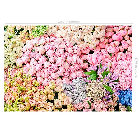 Fundo Fotográfico Tecido Sublimado Newborn 3D Floral-Folhagens 2,60 x 1,70 WFM-615