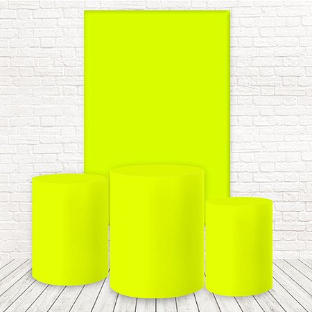 Painel Retangular e Capas Tecido Verde Neon WKPC-10002