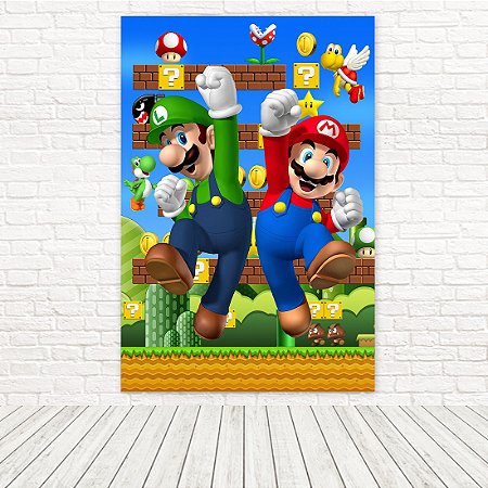 Painel Retangular Tecido Sublimado 3D Mario Bros 1,50x2,20 WRT-5800