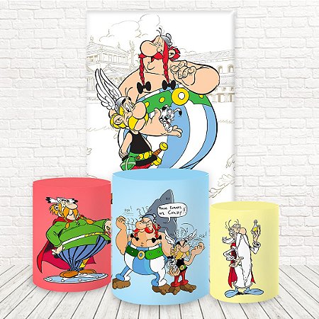 Painel Retangular e Capas Tecido Asterix e Obelix WKPC-1864