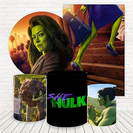 Kit 2 Painéis e Capas Tecido Mulher Hulk WKPC-1857