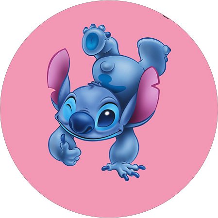 Painel Redondo Tecido Sublimado 3D Lilo Stitch WRD-6348