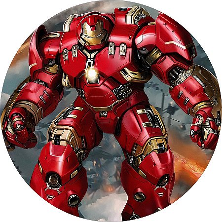 Painel Redondo Tecido Sublimado 3D Homem de Ferro WRD-6389