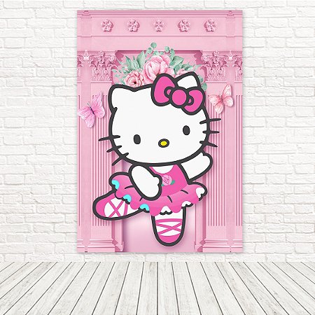 Painel Retangular Tecido Sublimado 3D Hello Kitty 1,50x2,20 WRT-5990