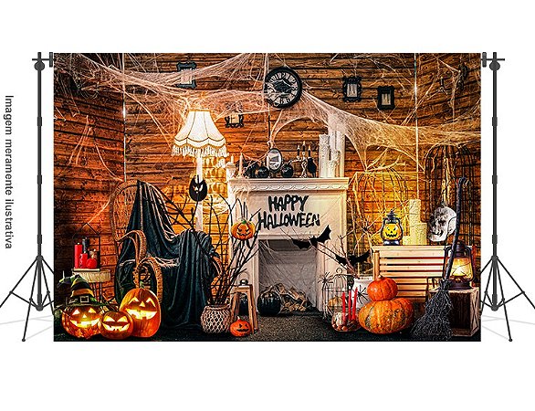 Fundo Fotográfico Pequeno Tecido Sublimado 3D Halloween 1,50x1,20 WFP-1196