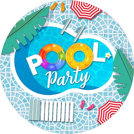 Painel Redondo Tecido Sublimado 3D Pool Party WRD-6426