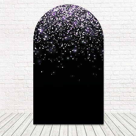 Painel Romano Tecido Sublimado 3D Glitter Lilás 1,20x2,10 WRGG-017