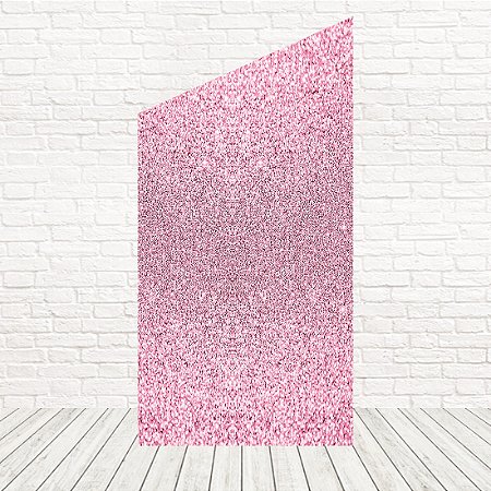 Painel Romano Diagonal Tecido Sublimado 3D Glitter Rosa 1,00 x 2,00 WPRD-012