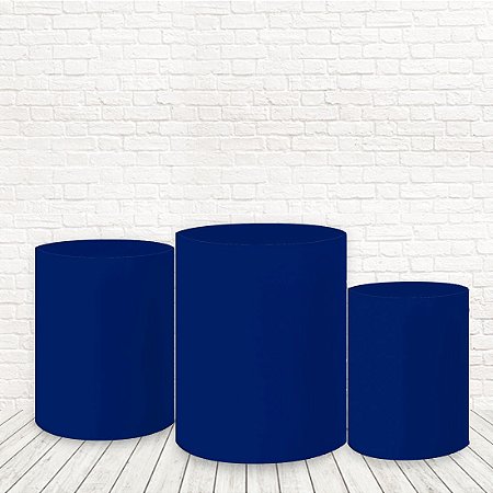 Trio de Capas Tecido Cilindros Azul Marinho WCC-10011