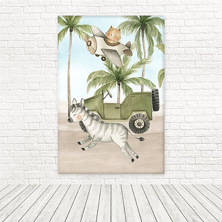 Painel Retangular Tecido Sublimado 3D Safari 1,50x2,20 WRT-6304