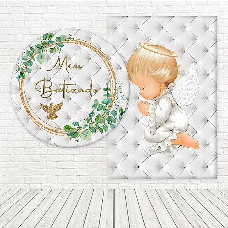 Kit Painéis Casadinho Tecido Sublimado 3D Batizado WPC-799