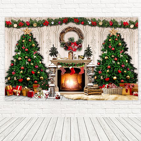 Painel Retangular Tecido Sublimado 3D Natal WRT-6429