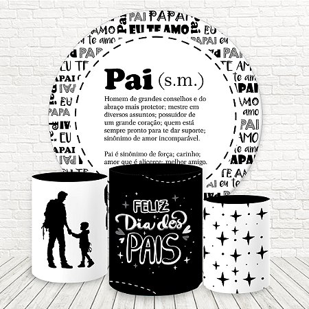 Painel Redondo e Capas Tecido Dia Dos Pais WKPC-2486