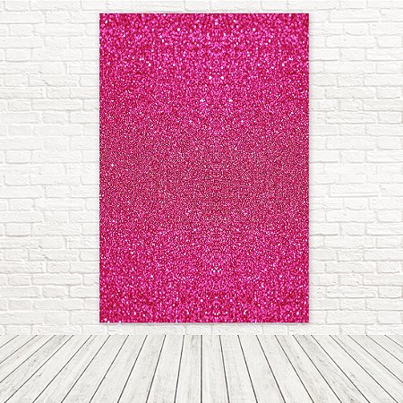 Painel Retangular Tecido Sublimado 3D  Glitter Pink Barbiecore WRT-6589