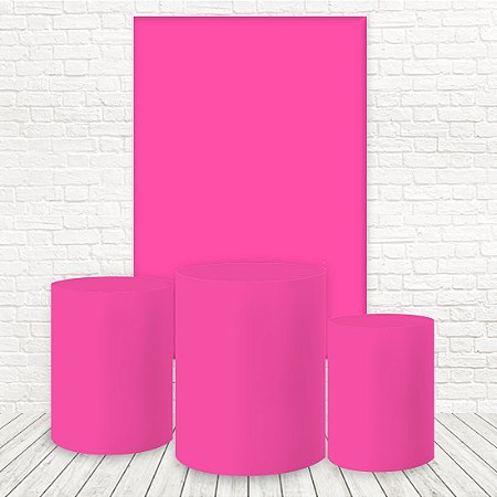 Painel Retangular E Capas Tecido Sublimado Barbiecore Liso Pink WKPC-2546