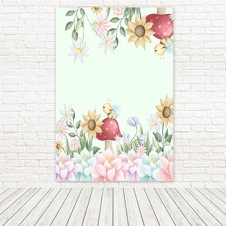 Painel Retangular Tecido Sublimado 3D Jardim 1,50x2,20 WRT-6569