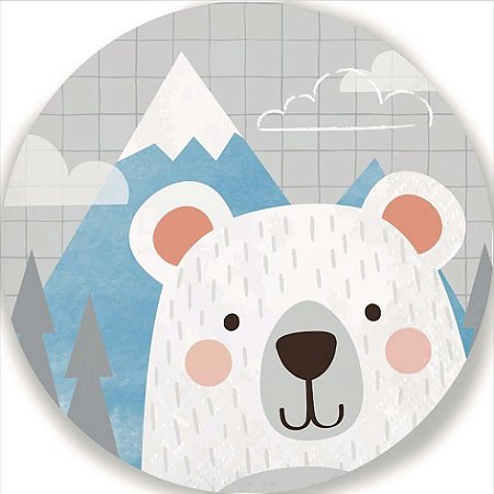 Out - Painel Redondo Tecido Sublimado 3D Urso Polar 1.50x1.50 RD-3592
