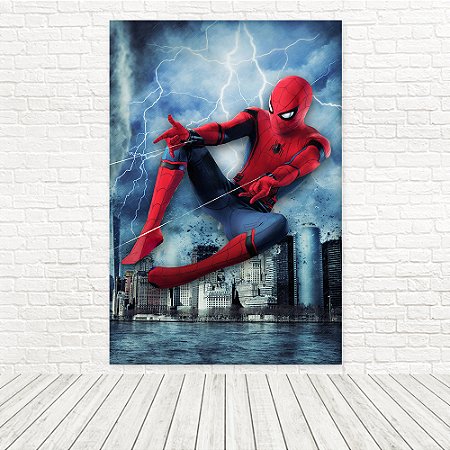 Painel Retangular Tecido Sublimado 3D Homem Aranha 1,50x2,20 WRT-6816