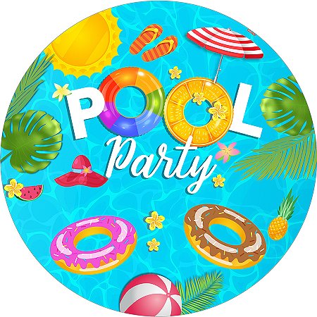 Painel Redondo Tecido Sublimado 3D Pool Party WRD-6794