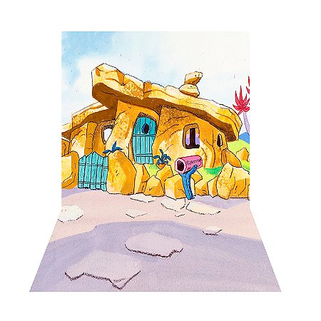 Fundo Fotográfico Pequeno Tecido Sublimado 3D Flintstones 1,20x1,50 WFP-1387