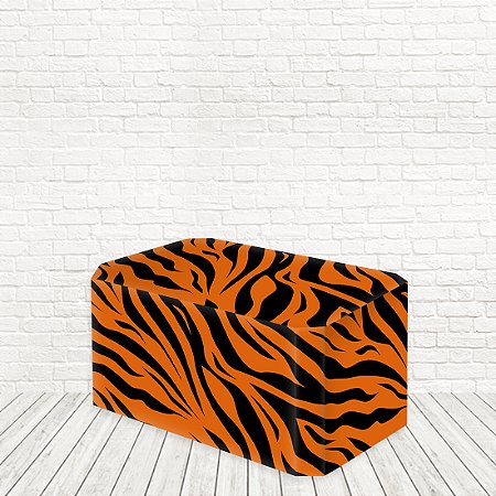 Toalha de Mesa Decorativa Festa 0,70x1,40 Tecido Sublimado Animal Print Estampa Tigre WTM-004