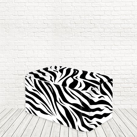 Toalha de Mesa Decorativa Festa 0,70x1,40 Tecido Sublimado Animal Print Estampa Zebra WTM-002