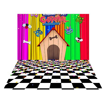 Fundo Fotográfico Tecido Sublimado Newborn 3D Carnaval Pet 2,50x3,00 WFG-835
