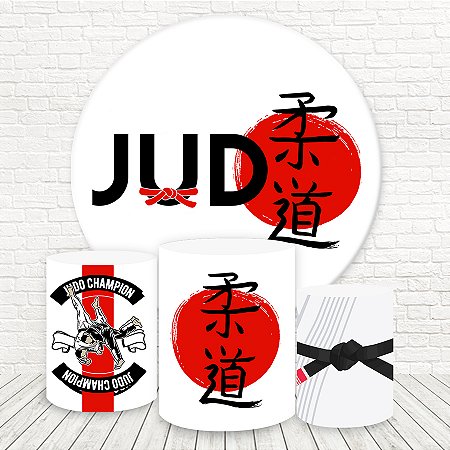 Painel Redondo e Capas Tecido Sublimado 3D Judo WKPC-2873