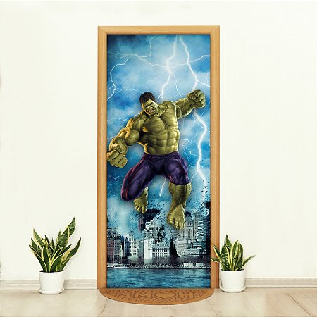 Capa de Porta Decorativa Tecido Sublimado 0,85x2,10 Hulk WCP-092