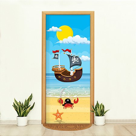 Capa de Porta Decorativa Tecido Sublimado 0,85x2,10 Piratas WCP-063