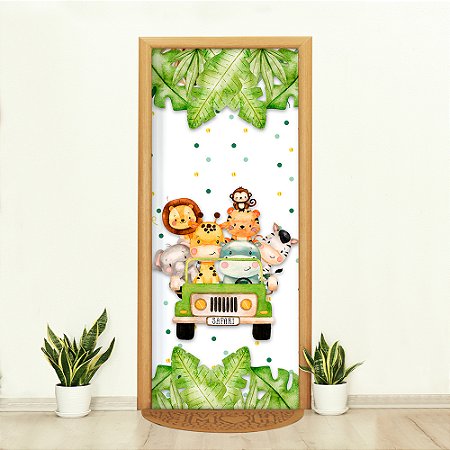 Capa de Porta Decorativa Tecido Sublimado 3D 0,85x2,10 Safari WCP-110
