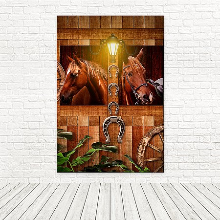 Painel Retangular Tecido Sublimado 3D Cavalos Country 1,50x2,20 WRT-7000