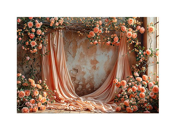 Fundo Fotográfico Newborn Tecido Sublimado 3D Floral 2,20x1,50 WFF-2144