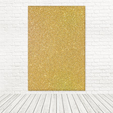 Painel Retangular Tecido Sublimado 3D Glitter Dourado 1,50x2,20 WRT-7055