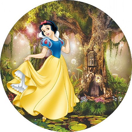 Painel Redondo Tecido Sublimado 3D Branca de Neve WRD-555