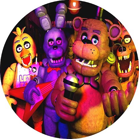 Painel Redondo Tecido Sublimado 3D Five Nights At Freddy's WRD-3477