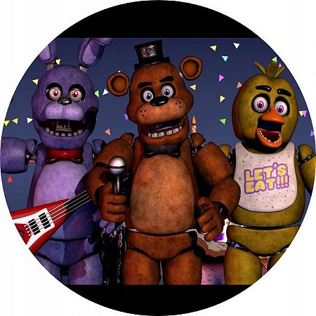 Painel Redondo Tecido Sublimado 3D Five Nights At Freddy's WRD-3641