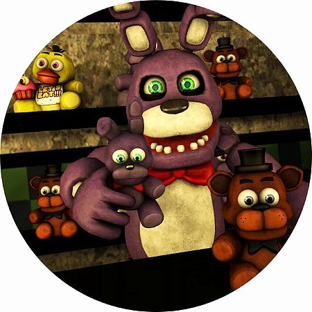 Painel Redondo Tecido Sublimado 3D Five Nights At Freddy's WRD-3646