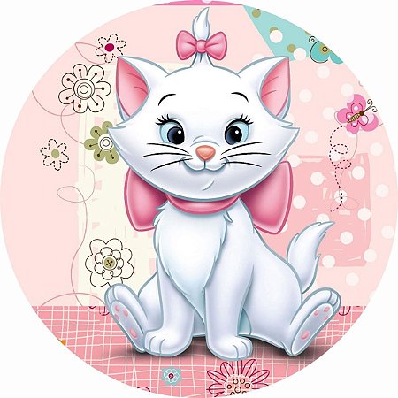 Linda imagem Gatinha Marie com contorno rosa png