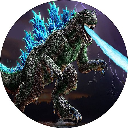 Painel Redondo Tecido Sublimado 3D GODZILLA  WRD-2828