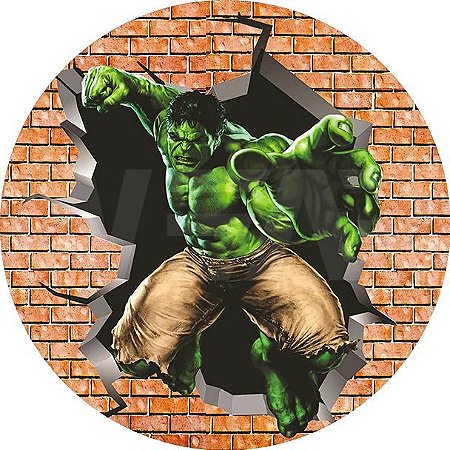 Painel Redondo Tecido Sublimado 3D Hulk WRD-1513