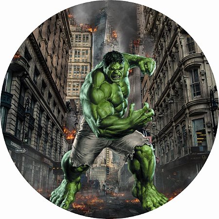 Painel Redondo Tecido Sublimado 3D Hulk WRD-2887
