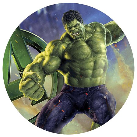 Painel Redondo Tecido Sublimado 3D Hulk WRD-333