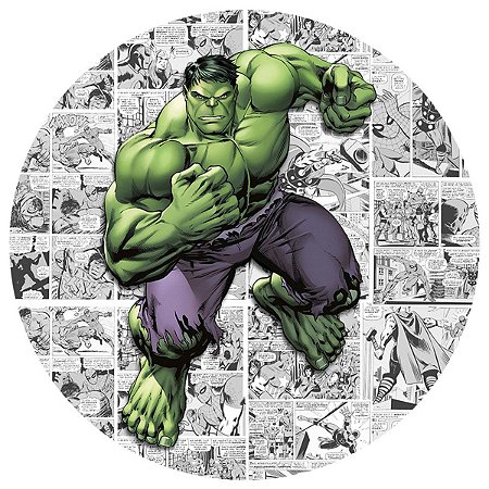 Painel Redondo Tecido Sublimado 3D Hulk WRD-625