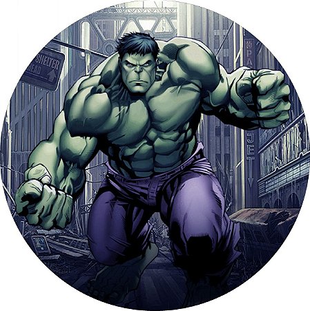 Painel Redondo Tecido Sublimado 3D Hulk WRD-677